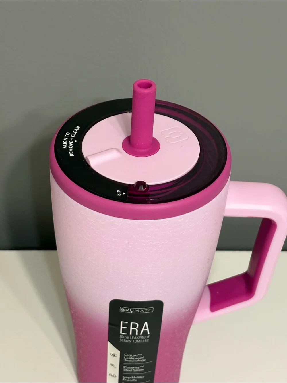 BrüMate ERA 30oz Pink Ombre frosted rose Leakproof Straw Tumbler